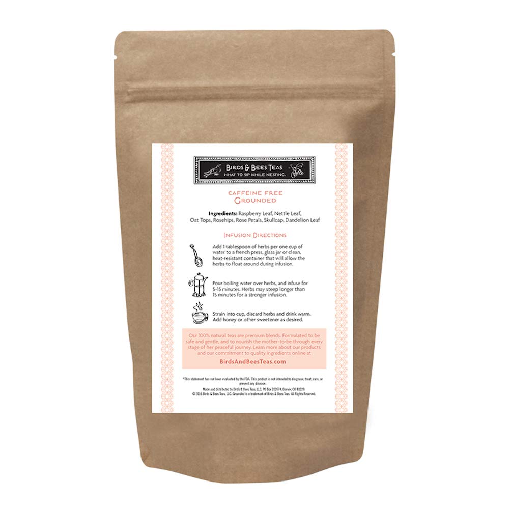 Birds & Bees Teas - Organic Fertility Tea & Pre Conception Tea, Grounded Pregnancy Tea is a Red Raspberry Leaf Blend for a Great Natural Cleanse and Detox, 40 Servings, 3.2 oz