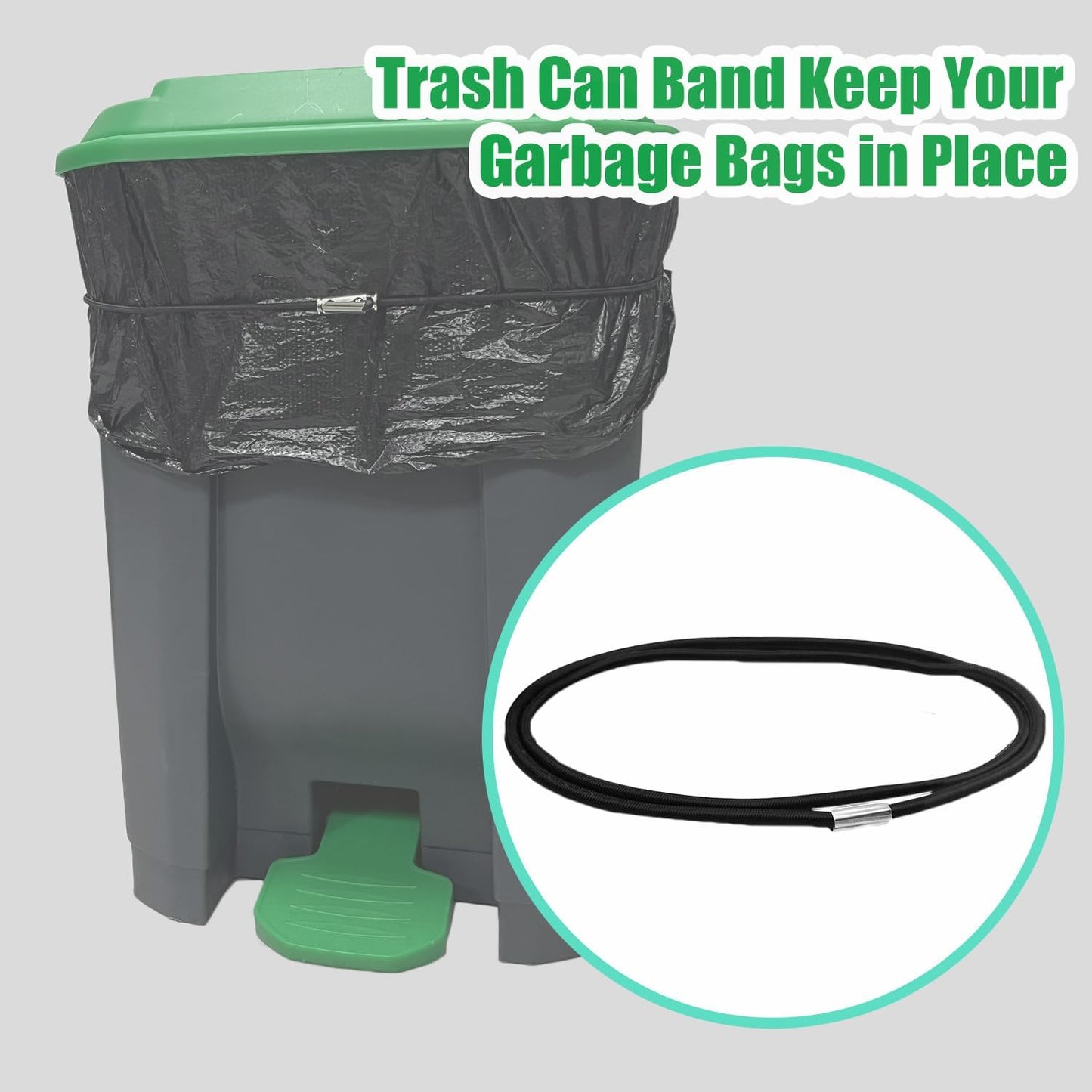 Yatmung Dog Poop Trash Can Outside - One-Stop Solution Pooper Scooper Set - 20L Dog Waste Trash Can Outdoor with Lid - Backyard, Yard - with Removable Inner Bin, Long Handle Metal Tray and Rake, Bags