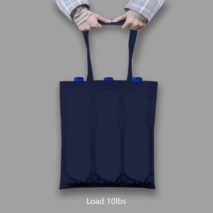 TOPDesign 16"x15" Navy Blue Cotton Tote Bags - 6-Pack Lightweight Reusable Grocery Bags for DIY & Promotions