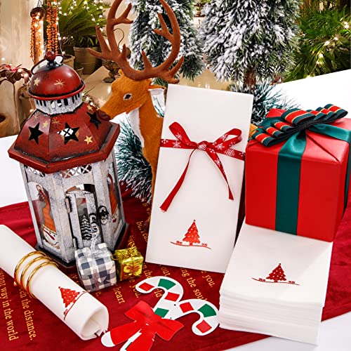 Christmas Red Paper Napkins 50 Pack Cloth-Like Disposable Napkins - Red