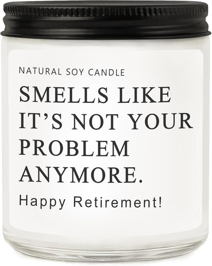 Retirement Gifts for Woman Men, Happy 2026 Retirement Candle, Funny Retired Farewell Gifts for Coworkers, Teacher, Nurse, Boss, Friends - Lavender Scented (7oz)