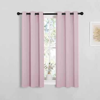 NICETOWN Blackout Curtain Panels - Thermal Insulated Grommet Drapes for Girls Room | Baby Pink & Lavender Pink, 29 x 45 Inch
