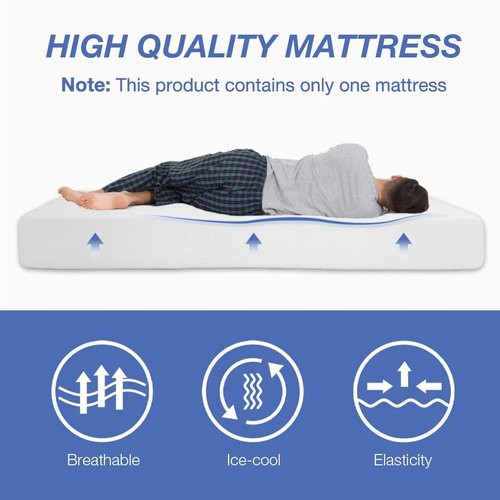 FDW 8-Inch Queen Mattress - Medium Firm Gel Memory Foam | CertiPUR-US Certified | Pressure Relief & Cooling