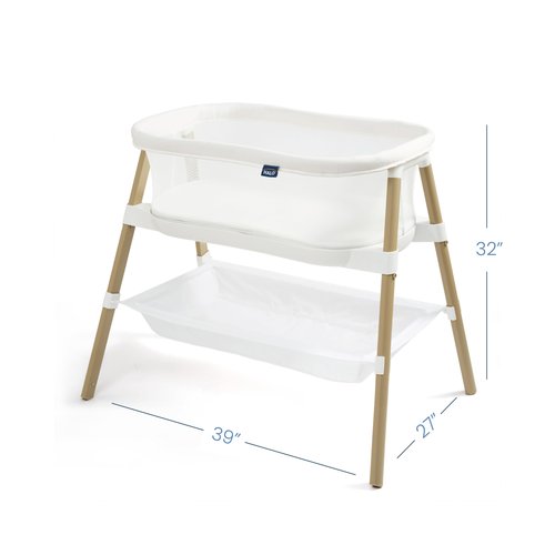 HALO® BassiNest® Essential Sleeper – Portable Baby Bassinet with Breathable Mesh Sides, Storage Shelf & Easy Assembly – Lightweight, Space-Saving Bedside Crib for Newborns