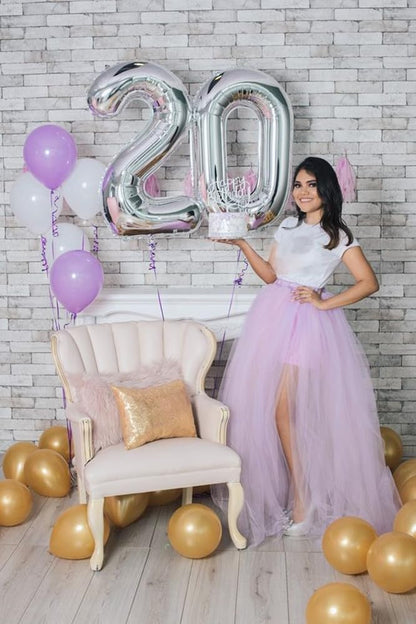 Skiennix 40-Inch Silver Number Balloon - Glamorous 40th Birthday Party Decoration for Men & Women