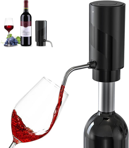Wine Aerator Electric Wine Decanter Automatic Wine Aerator, Wine Dispenser Wine pourer with USB Rechargeable,Wine Lover for women&Men(Black-ABS)