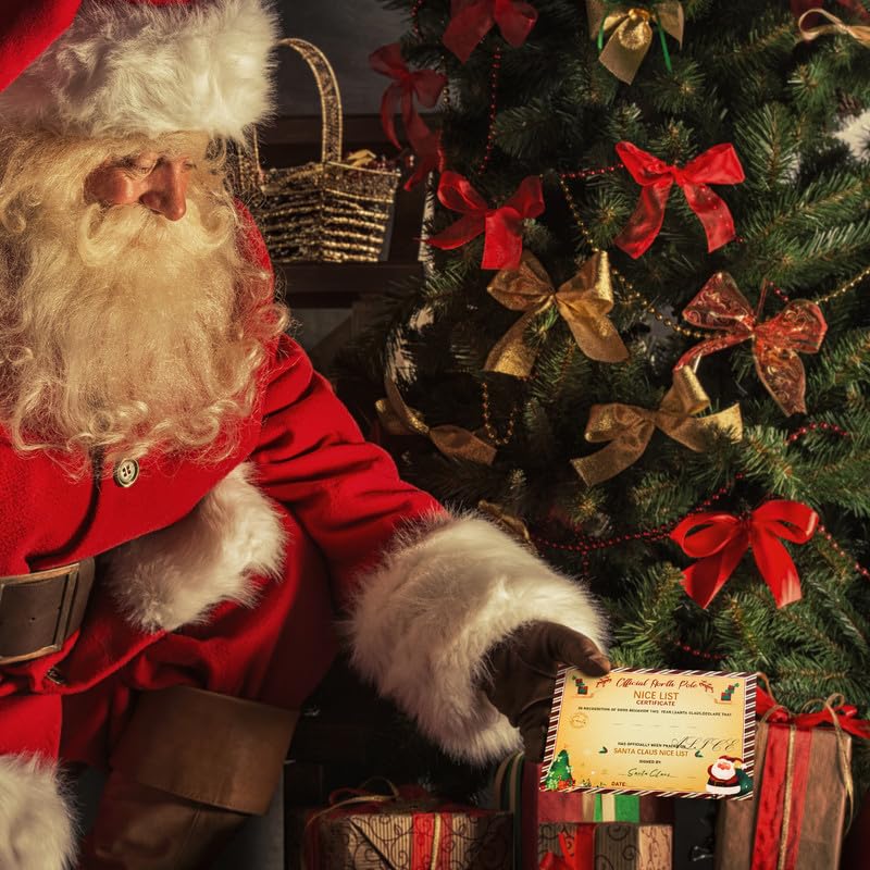 Haooryx Christmas Postcards Bulk Letter from Santa Claus Certificates 40Pcs