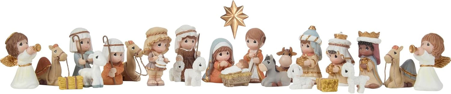 Precious Moments Countdown to Christmas Advent Calendar - Wooden Holiday Set with Storybook & Figurines - 251438