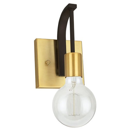 Aspen Creative 62174, One Metal Bathroom Light Fixture, 4-3/4" Wide, Transitional Design in Bronze Vanity Wall, 1