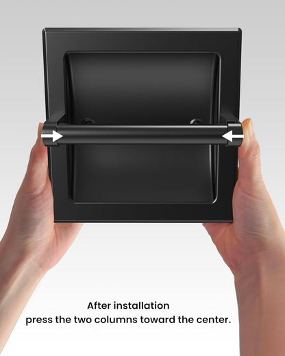 Skiennix Matte Black Toilet Paper Holder - Pivoting Wall Mount for Large Rolls | Stainless Steel Design