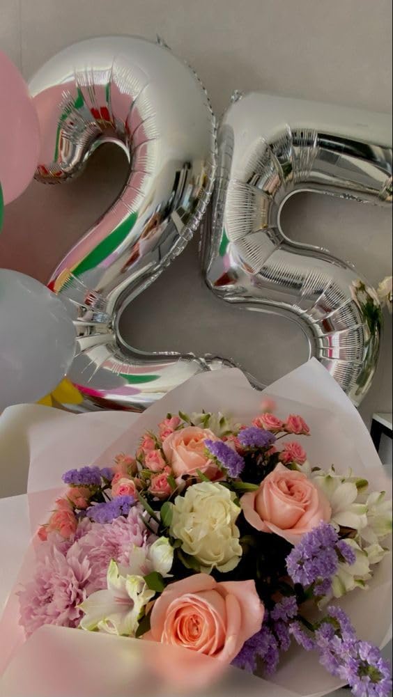 Silver 5 Balloon | 40-Inch Number 5 Balloon for 5th Birthday Decorations & Party Supplies