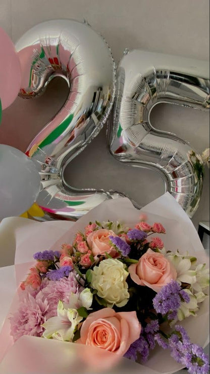 Silver 5 Balloon | 40-Inch Number 5 Balloon for 5th Birthday Decorations & Party Supplies