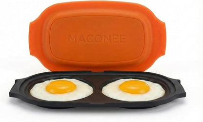 MACONEE Microwave Egg Fryer - Breakfast Sandwich Cooker & Poacher for 2 Eggs | Dishwasher-Safe & BPA-Free