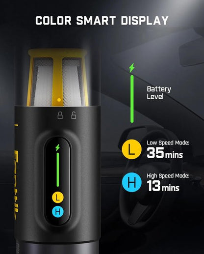 Fanttik Slim V10 Mix Cordless Car Vacuum - 4-in-1 Handheld Air Duster with Smart LED Display & 16kPa Suction Power