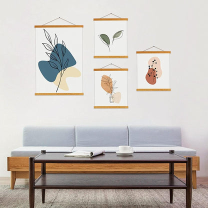 Ywlake Magnetic Poster Hanger - Teak Wood Frame for 18x24 & 18x12 Prints | Easy Wall Display Kit
