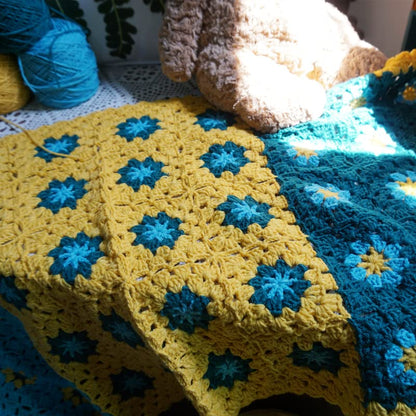 Handmade Crochet Throw Blanket 50x19 Inch, Cozy Home Decor