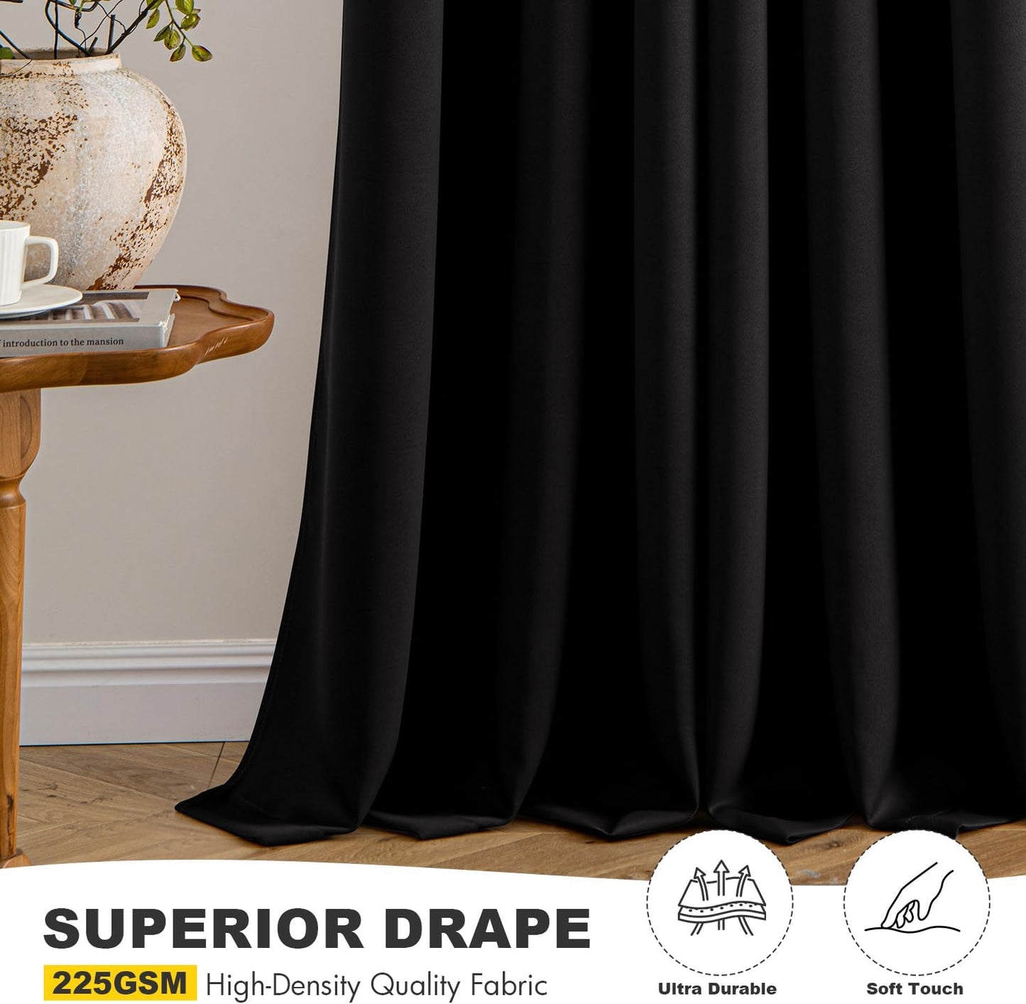 MIULEE Short Blackout Curtains - Thermal Insulated Half Window Drapes for Kitchen & Bedroom | 40x36 Inch, 2 Panels