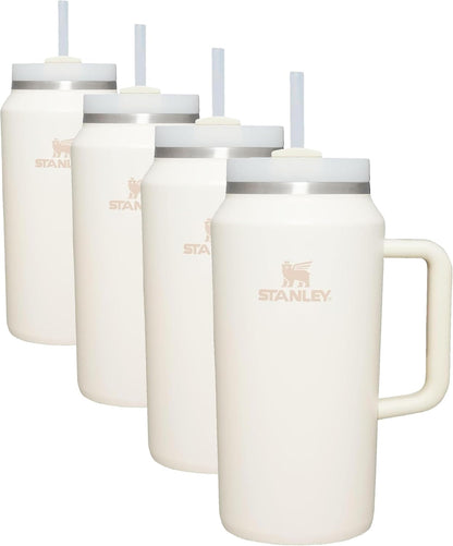 STANLEY Quencher H2.0 Tumbler - 64 oz Insulated Stainless Steel Cup with Handle & Straw | Cream (Pack of 4)