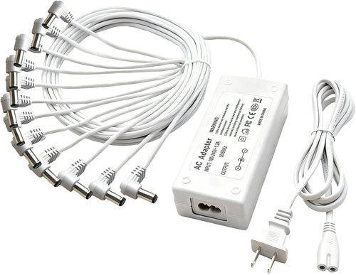 Lemax 4.5V Power Adapter - Lighted Accessory for Christmas & Halloween Village Decor | 12 Output White