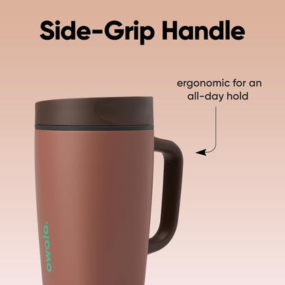 Owala SmoothSip Slider Travel Mug - 24 oz Stainless Steel Insulated Design | Leak Proof & BPA Free