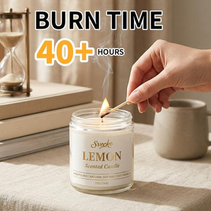SVECKE Sandalwood Scented Candle 7oz Soy Wax Jar Candle Long Burning Aromatherapy Candle for Home Bedroom Gift for Women Men Housewarming New Home Gift
