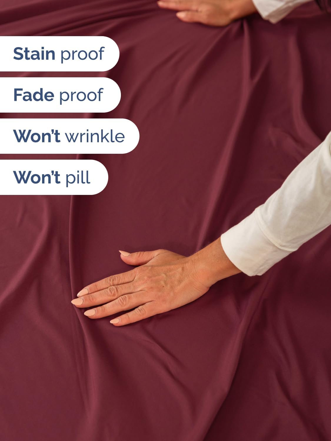 Skiennix Extra Deep Full Sheet Set - 6-Piece Breathable Cooling Bedding - Luxury Hotel Quality - Soft Wrinkle-Free - Burgundy