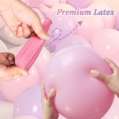 Skiennix 100 Pack 12-Inch Pink & Purple Latex Balloons | Perfect for Girls' Birthday & Baby Shower Decor