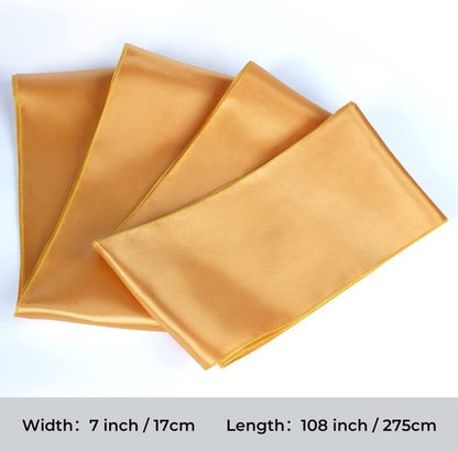 Babenest Satin Chair Sashes - Upgraded 10 Pcs Chair Ribbons & Bows for Weddings & Events | Gold