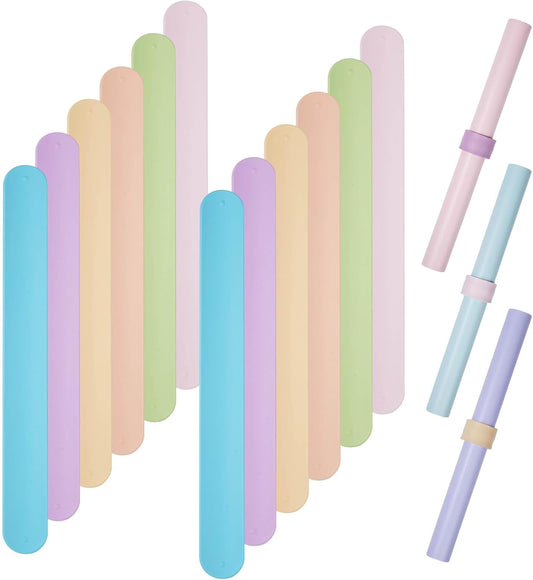Skiennix Wrapping Paper Roll Holder - 12 Silicone Covered Clips for Easy Storage | 1 x 8.5 in, Multi-Color