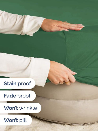 Extra Deep Full Fitted Sheet - Hotel Luxury Single Fitted Sheet Only - Easily Fits 18 inch to 24 inch Mattress - Ultra Soft, Wrinkle Free with Extra Deep Pockets - Breathable & Comfy - Emerald Green