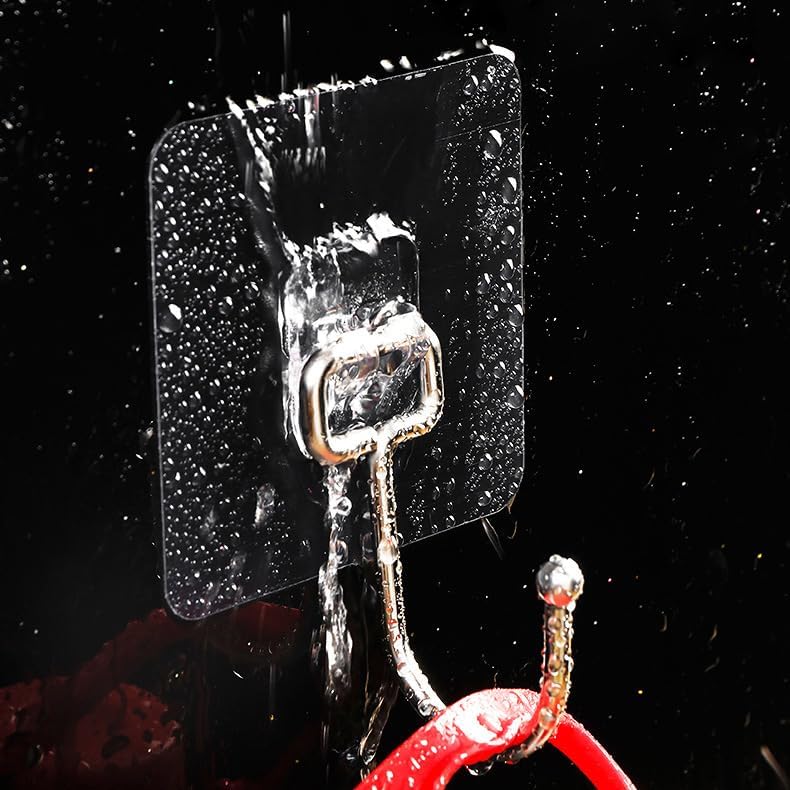 OVOV Heavy Duty Adhesive Hooks - Removable Wall Hooks for Towels, Coats, and Keys | Ideal for Bathrooms and Kitchens