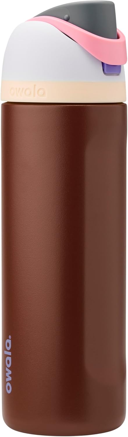 Owala FreeSip 24-Oz. Water Bottle - Stylish Cranberry Parade Design in Blue/Red
