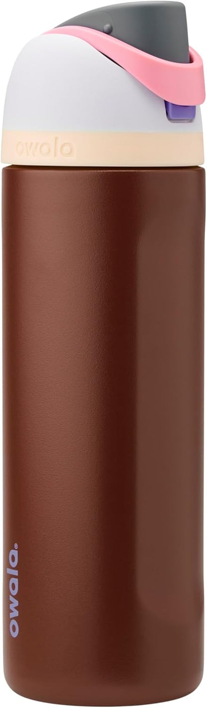 Owala FreeSip 24-Oz. Water Bottle - Stylish Cranberry Parade Design in Blue/Red