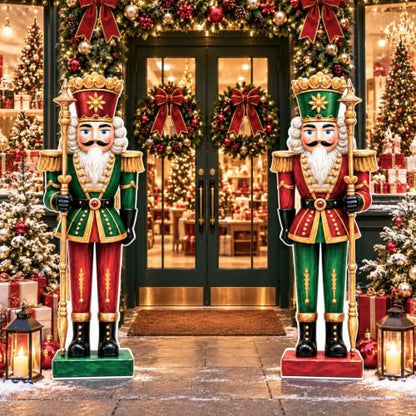 Large Christmas Nutcracker Cardboard Cutouts - 5 Ft, Set of 2