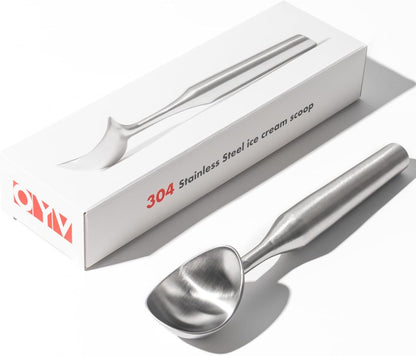 Skiennix Stainless Steel Ice Cream Scoop - Ergonomic Handle for Comfort | Heavy-Duty, Dishwasher Safe