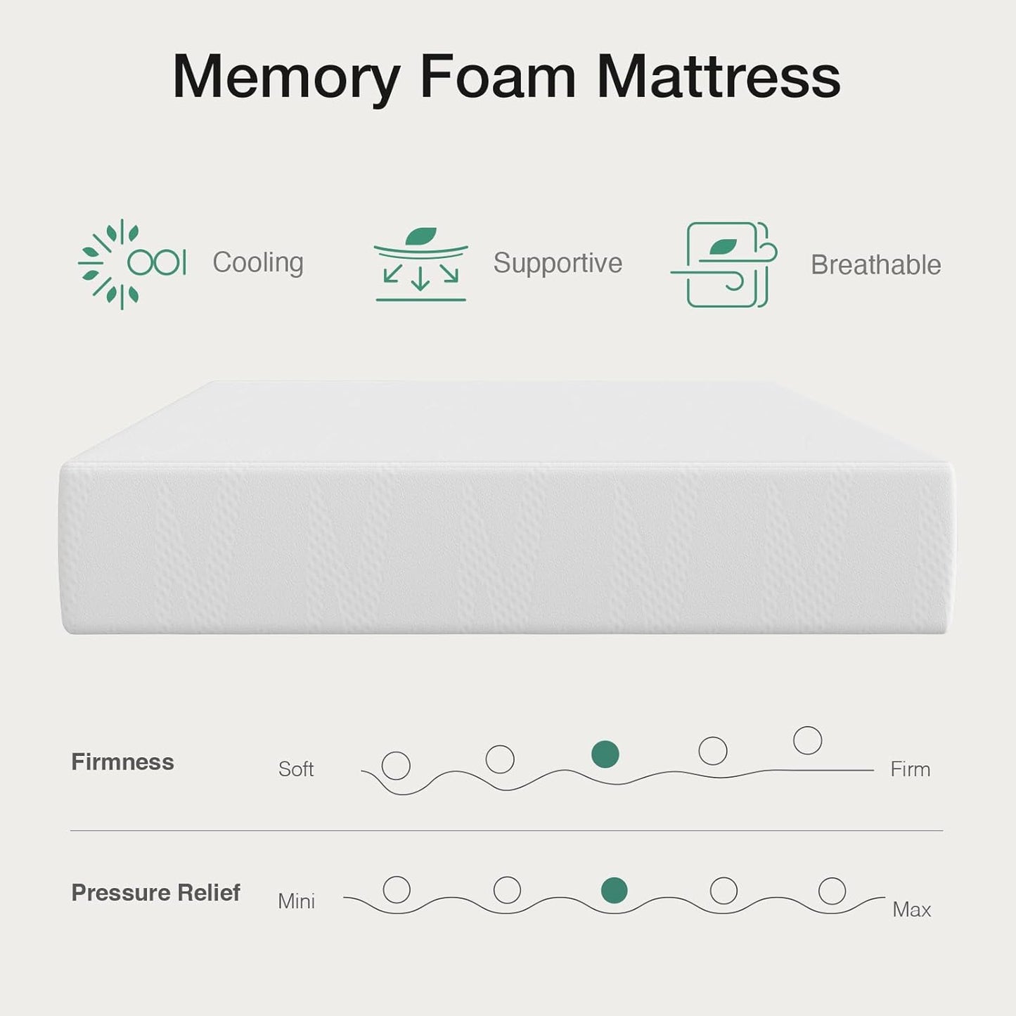Novilla Full Mattress - 10 Inch Gel Memory Foam for Cool Sleep & Pressure Relief | CertiPUR-US Certified