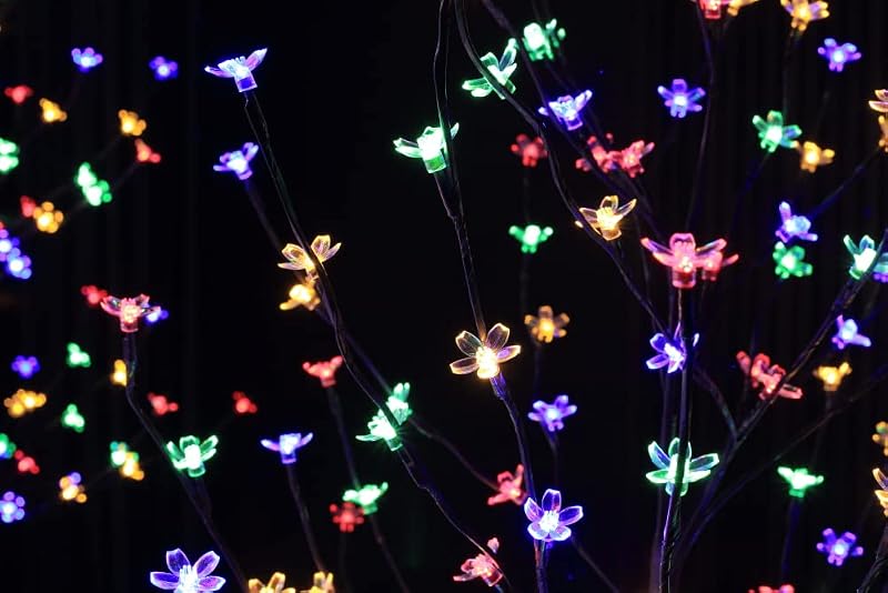 Lightshare 3-Tree LED Cherry Blossom Set - 4ft 5ft 6ft Lighted Trees with Remote, Multicolor