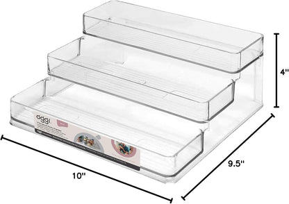 Oggi 3 Tier Spice Organizer & Pantry Storage- For Shelf, Kitchen Cabinet, Spice Rack, Pantry Organization and Storage, Clear Shelves