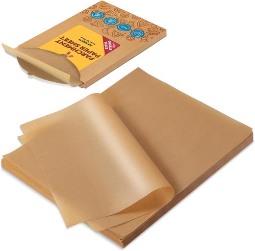 Katbite Parchment Paper Sheets - 265 Pcs Heavy Duty Unbleached Baking Paper | 10x15 Inches, Oil Proof for Steaming & Wrapping Foods