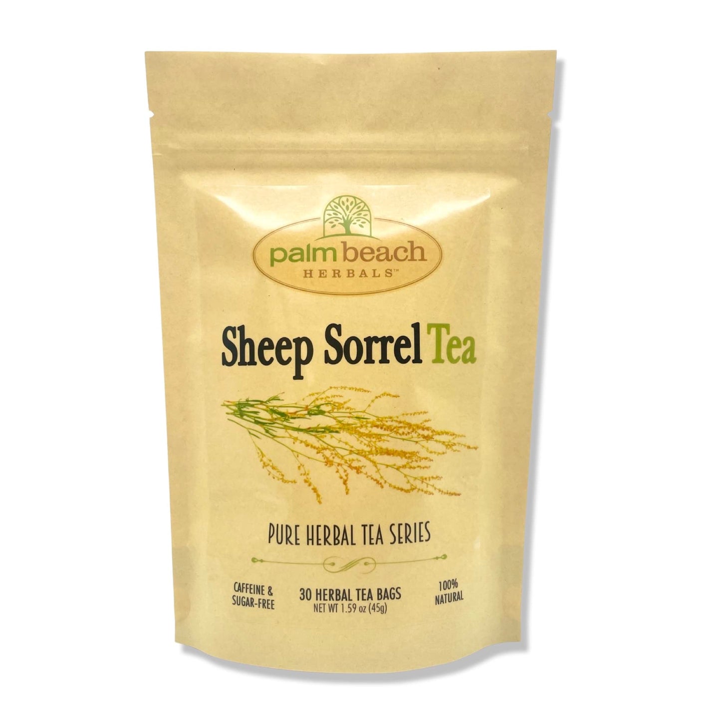 Sheep Sorrel Tea - Pure Herbal Tea Series by Palm Beach Herbals (30 Tea Bags) 100% Natural