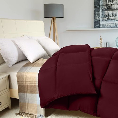 Utopia Bedding Comforter Duvet Insert, Quilted Comforter with Corner Tabs, Box Stitched Down Alternative Comforters King Size (Burgundy)
