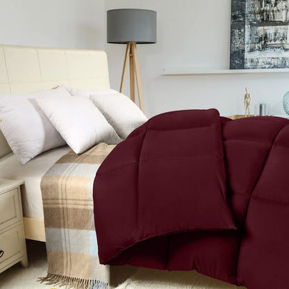 Utopia Bedding Comforter Duvet Insert, Quilted Comforter with Corner Tabs, Box Stitched Down Alternative Comforters King Size (Burgundy)
