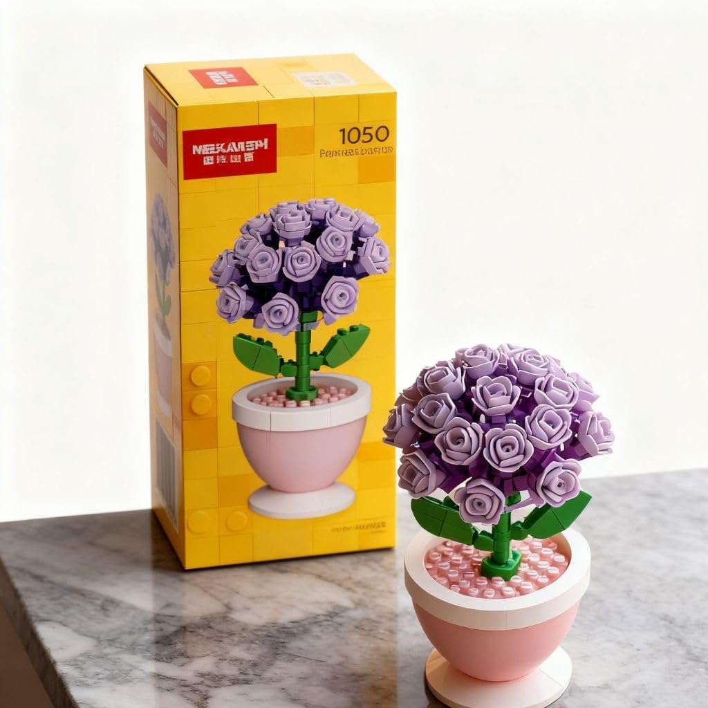 Serene Hydrangea Artificial Purple Floral Arrangement - Chic Desk & Window Sill Planter