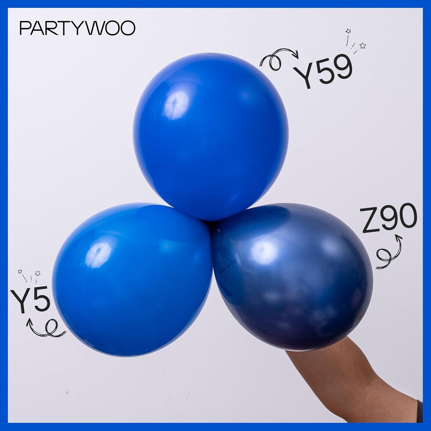 PartyWoo Royal Blue Balloons - 50 Pcs 12 Inch Matte Latex Helium Balloons for Celebrations