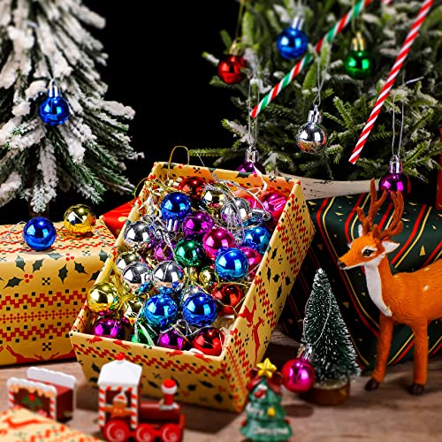 Mini Christmas Ball Ornaments 80 Pack Glitter Smooth Balls - Variation of Smooth Ball
