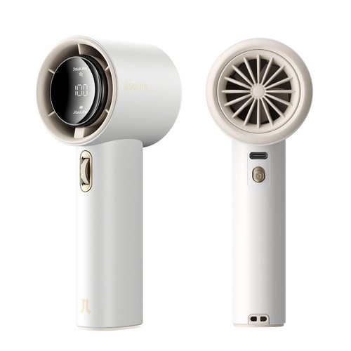 JISULIFE Portable Handheld Fan, Speed(1-100) Adjustable Turbo Mini and 3600mAh Battery Rechargeable Personal Fan, Digital Display, Gifts for Women Men Travel/Camping/Outdoor-White