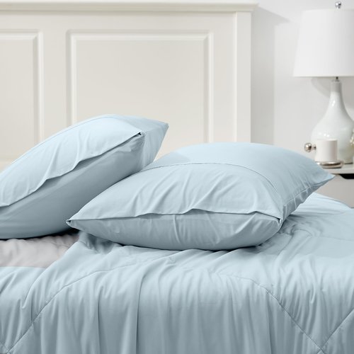 Cozy Bliss Cooling Pillow Cases for Hot Sleepers, Q-Max>0.45, Queen Size Set of 2, Soft & Silky Pillow Covers with Envelope Closure,Gift, Blue, 20x30 Inches