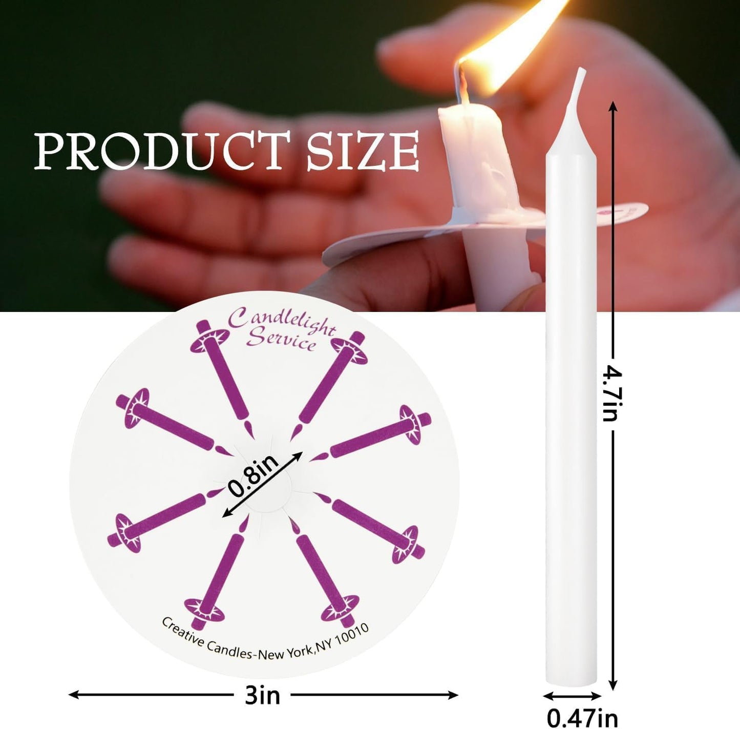 Skiennix 100 Pcs Church Candles - Unscented White Drip Protectors for Vigil Services | 5" H X 1/2" D