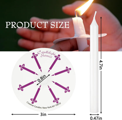 Skiennix 100 Pcs Church Candles - Unscented White Drip Protectors for Vigil Services | 5" H X 1/2" D