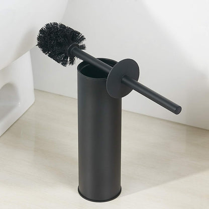 BGL Stainless Steel Toilet Brush - Durable Holder with 2 Black Bristle Heads for Effective Cleaning